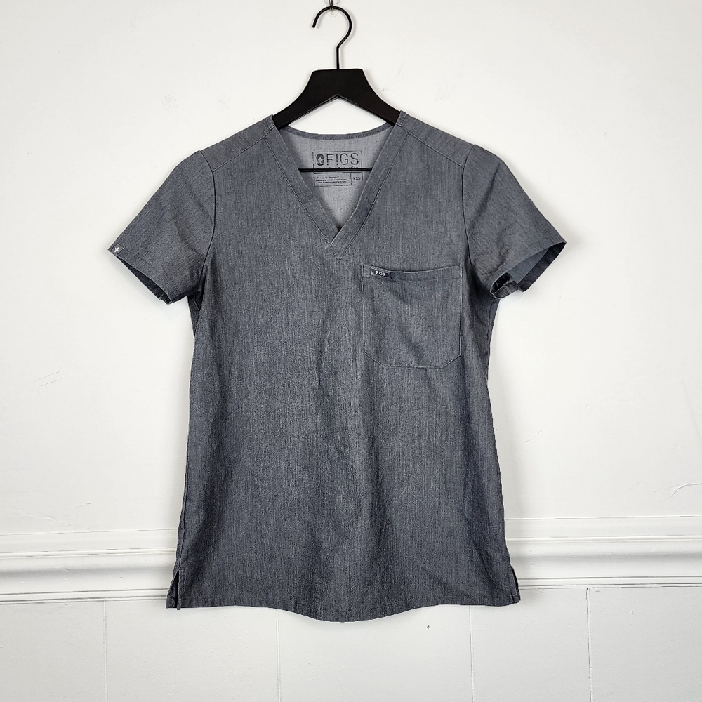 FIGS Catarina One Pocket Scrub Top Graphite Size Xxs